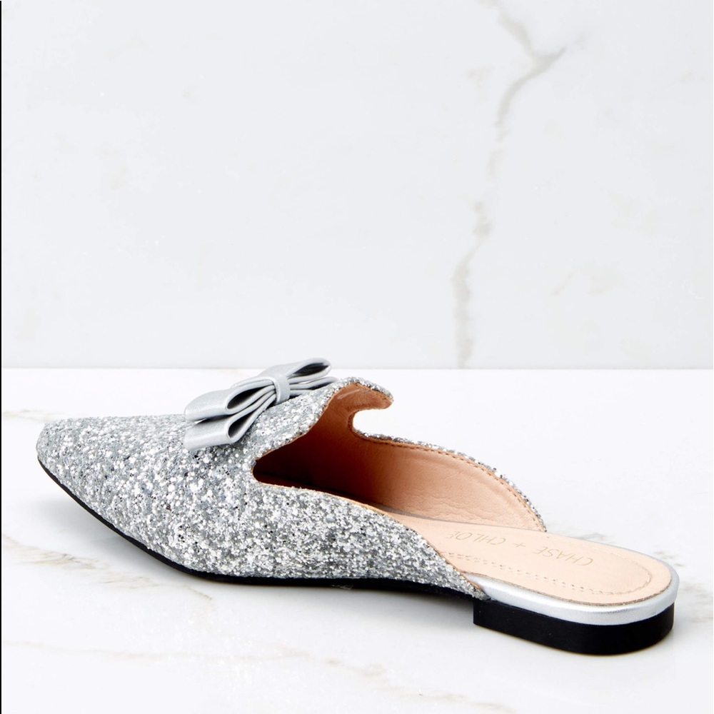 Silver Glitter Mules - Picture 2 of 4
